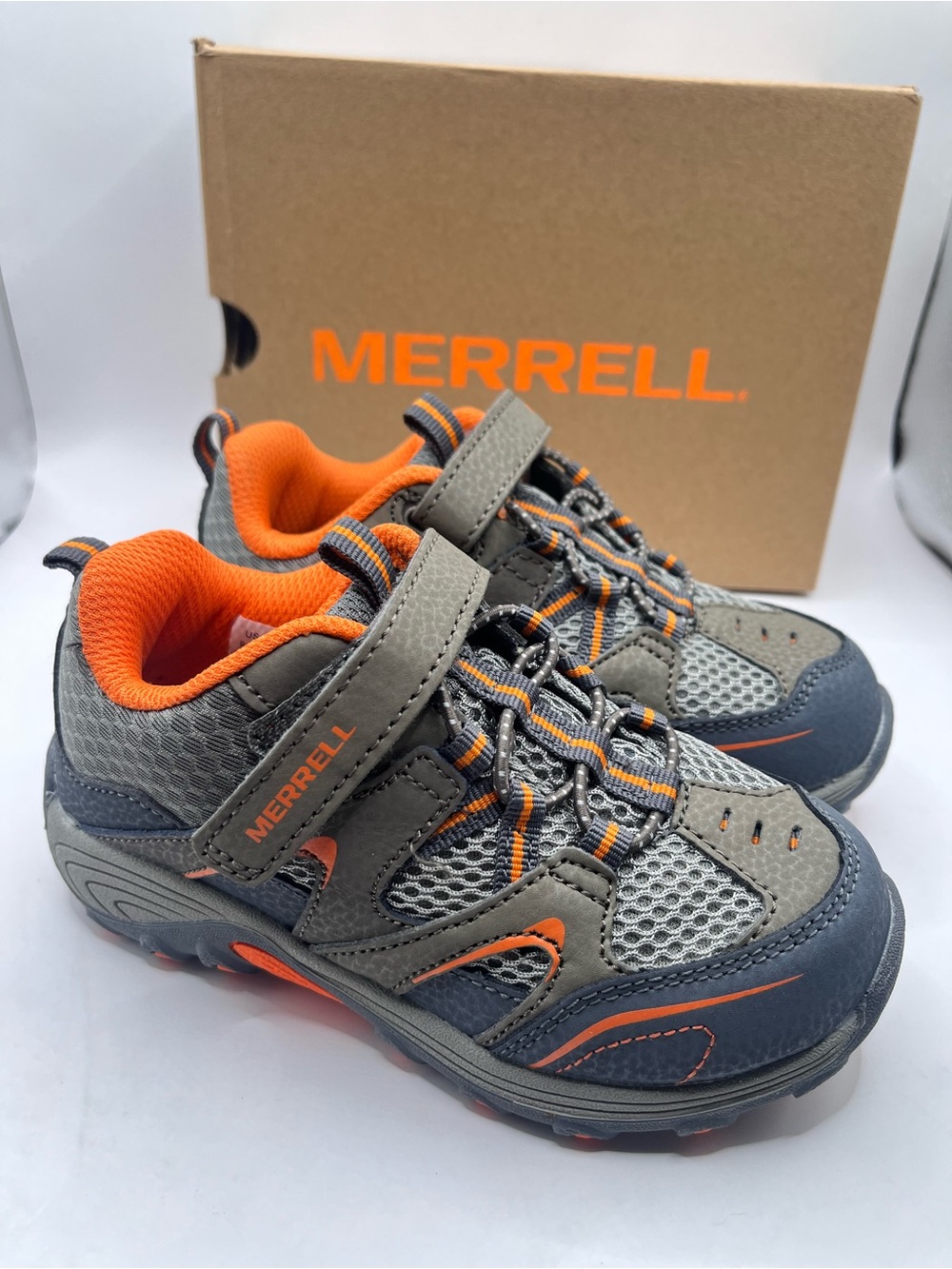 Merrell M-Trail Chaser New Toddler 9.5/10 JR/Gunsmoke Gray & Orange Trail Shoes